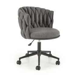 Garnero Arredamenti Sedia moderna con ruote regolabile in tessuto nero Monie Grigio Outlet