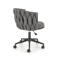 Garnero Arredamenti Sedia moderna con ruote regolabile in tessuto nero Monie Grigio Outlet