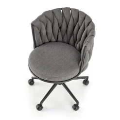 Garnero Arredamenti Sedia moderna con ruote regolabile in tessuto nero Monie Grigio Outlet