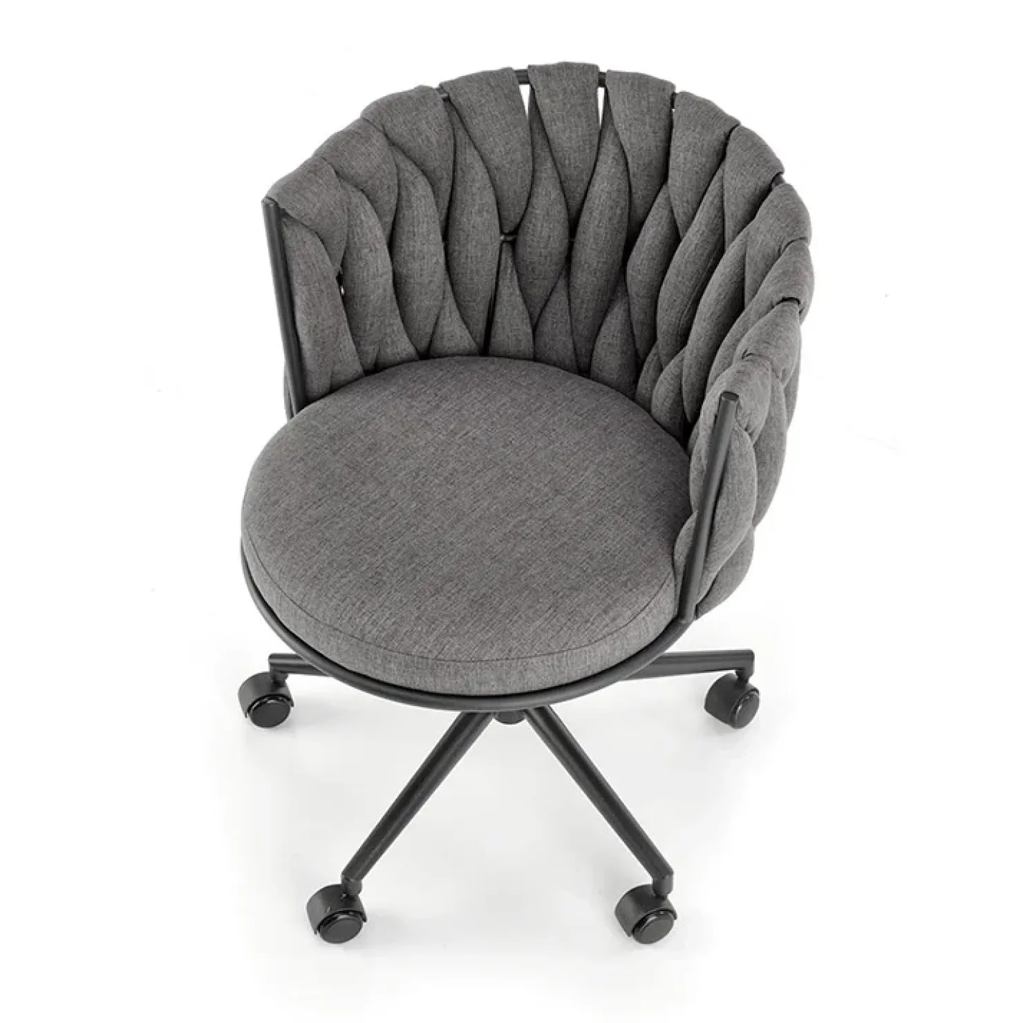 Garnero Arredamenti Sedia moderna con ruote regolabile in tessuto nero Monie Grigio Outlet