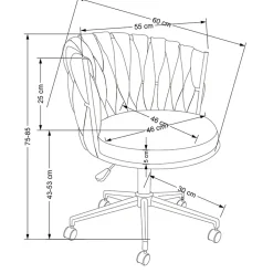 Garnero Arredamenti Sedia moderna con ruote regolabile in tessuto nero Monie Grigio Outlet