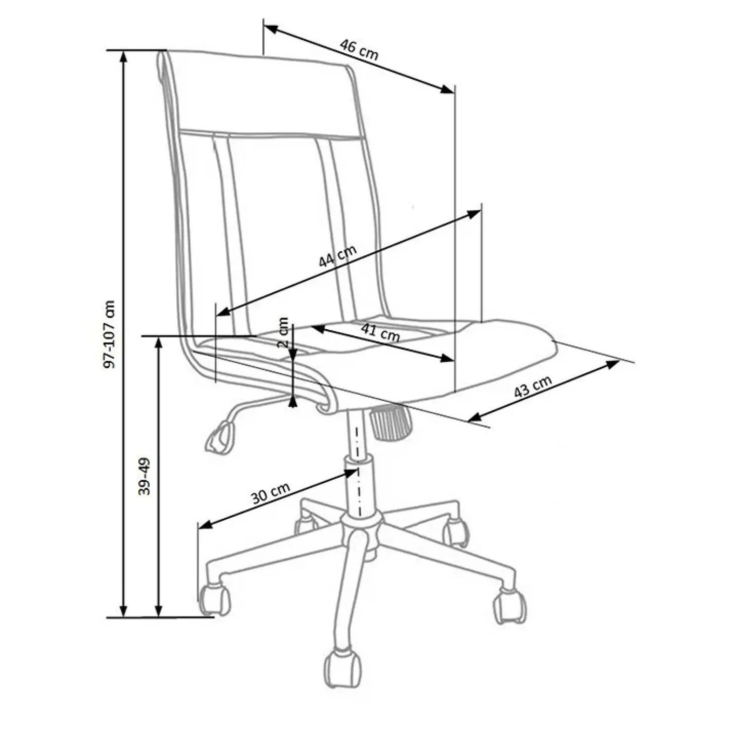 Garnero Arredamenti Sedia moderna da ufficio regolabile in ecopelle Edipo Nero Sale