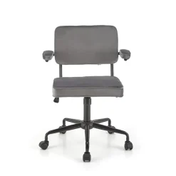 Garnero Arredamenti Sedia moderna girevole con braccioli in tessuto grigio Fuego New