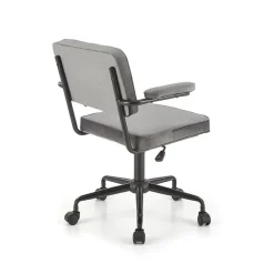 Garnero Arredamenti Sedia moderna girevole con braccioli in tessuto grigio Fuego New