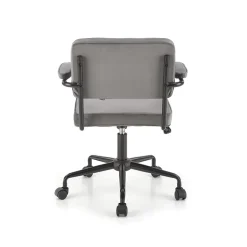 Garnero Arredamenti Sedia moderna girevole con braccioli in tessuto grigio Fuego New