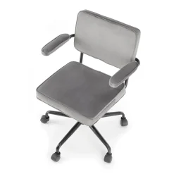 Garnero Arredamenti Sedia moderna girevole con braccioli in tessuto grigio Fuego New