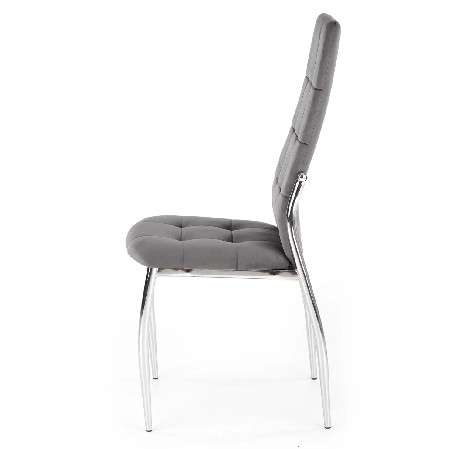 Garnero Arredamenti Sedia moderna imbottia in velluto acciaio cromato Reina Grigio Hot