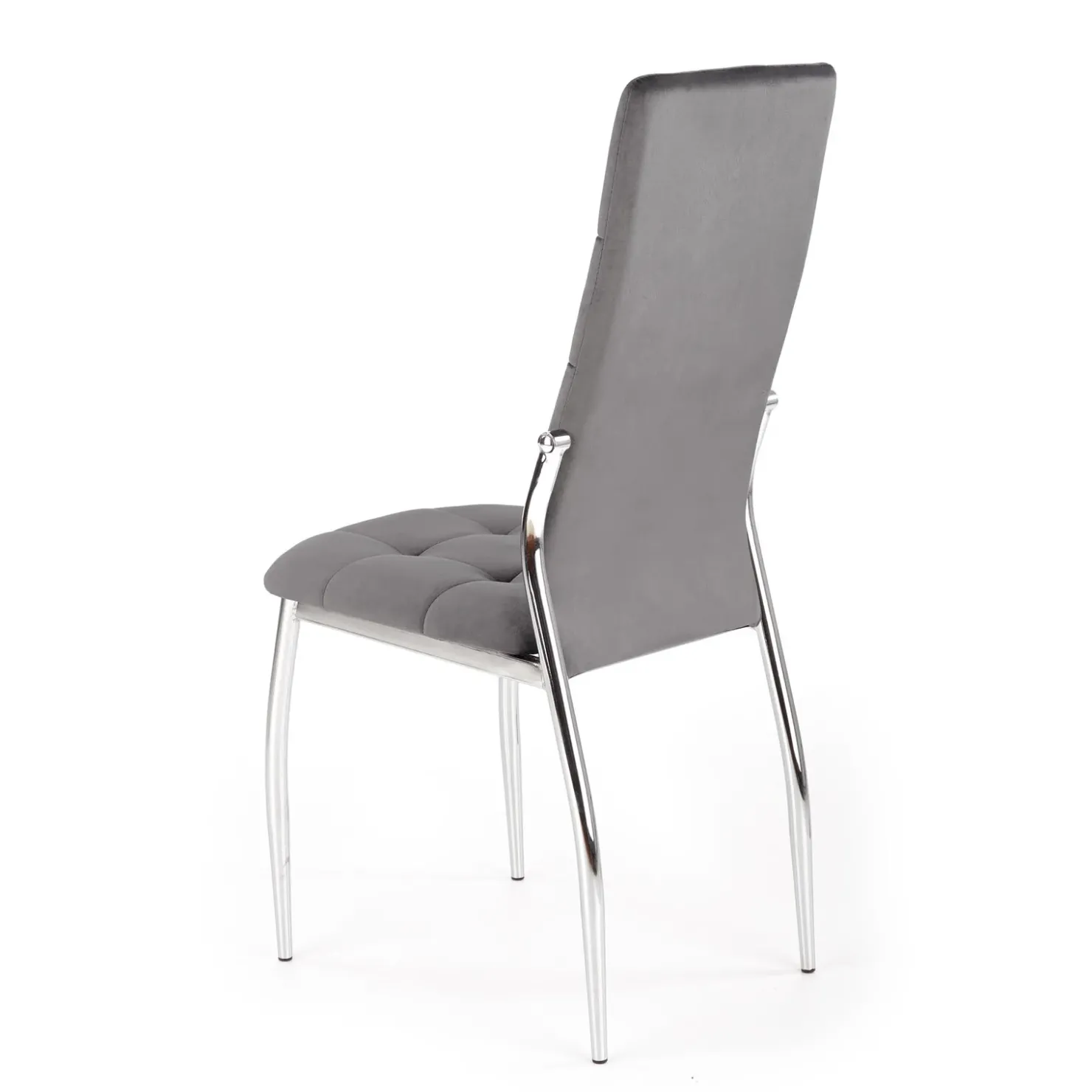 Garnero Arredamenti Sedia moderna imbottia in velluto acciaio cromato Reina Grigio Hot