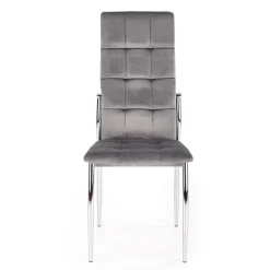 Garnero Arredamenti Sedia moderna imbottia in velluto acciaio cromato Reina Grigio Hot