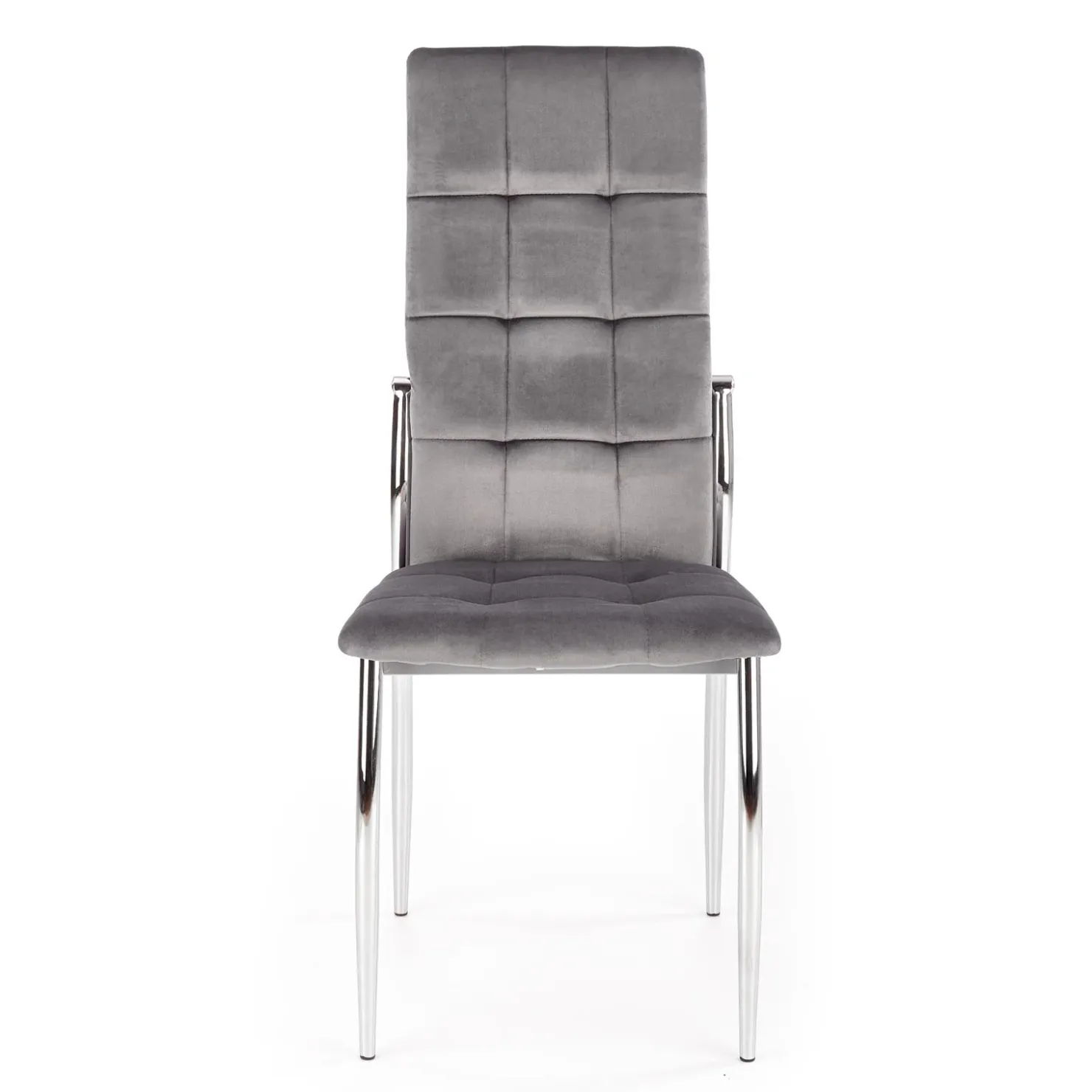 Garnero Arredamenti Sedia moderna imbottia in velluto acciaio cromato Reina Grigio Hot
