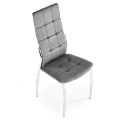 Garnero Arredamenti Sedia moderna imbottia in velluto acciaio cromato Reina Grigio Hot