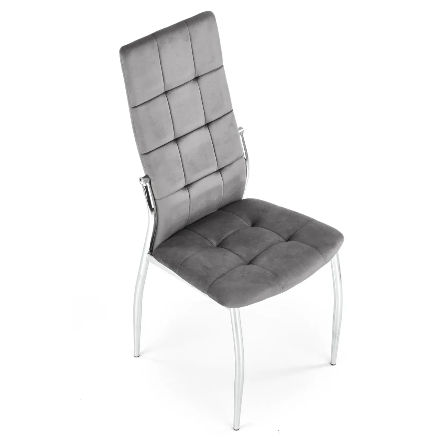 Garnero Arredamenti Sedia moderna imbottia in velluto acciaio cromato Reina Grigio Hot