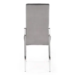 Garnero Arredamenti Sedia moderna imbottia in velluto acciaio cromato Reina Grigio Hot