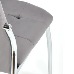 Garnero Arredamenti Sedia moderna imbottia in velluto acciaio cromato Reina Grigio Hot