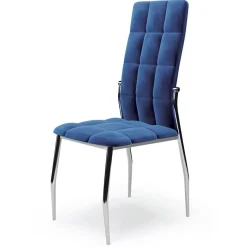 Garnero Arredamenti Sedia moderna imbottia in velluto acciaio cromato Reina Blu Clearance