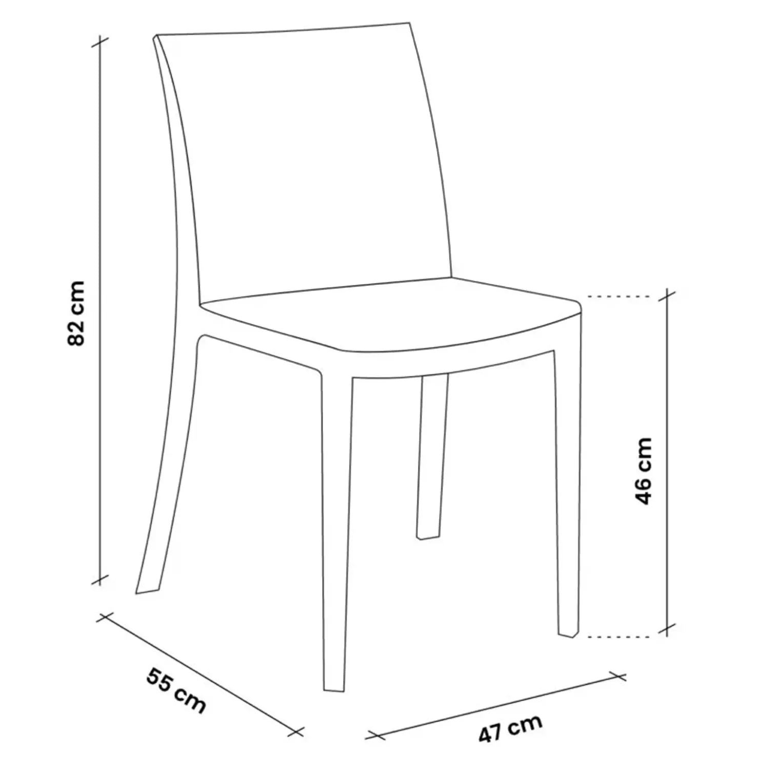Garnero Arredamenti Sedia moderna impilabile in polipropilene scuro India Grigio Online