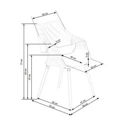 Garnero Arredamenti Sedia nero noce da salotto in tessuto Britta Outlet