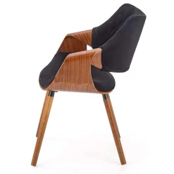 Garnero Arredamenti Sedia nero noce da salotto in tessuto Britta Outlet