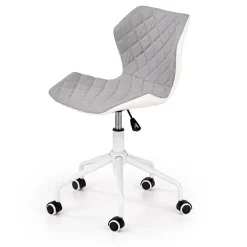 Garnero Arredamenti Sedia per scrivania ragazzi con ruote in tessuto ecopelle bianco Bilbao Grigio Sale