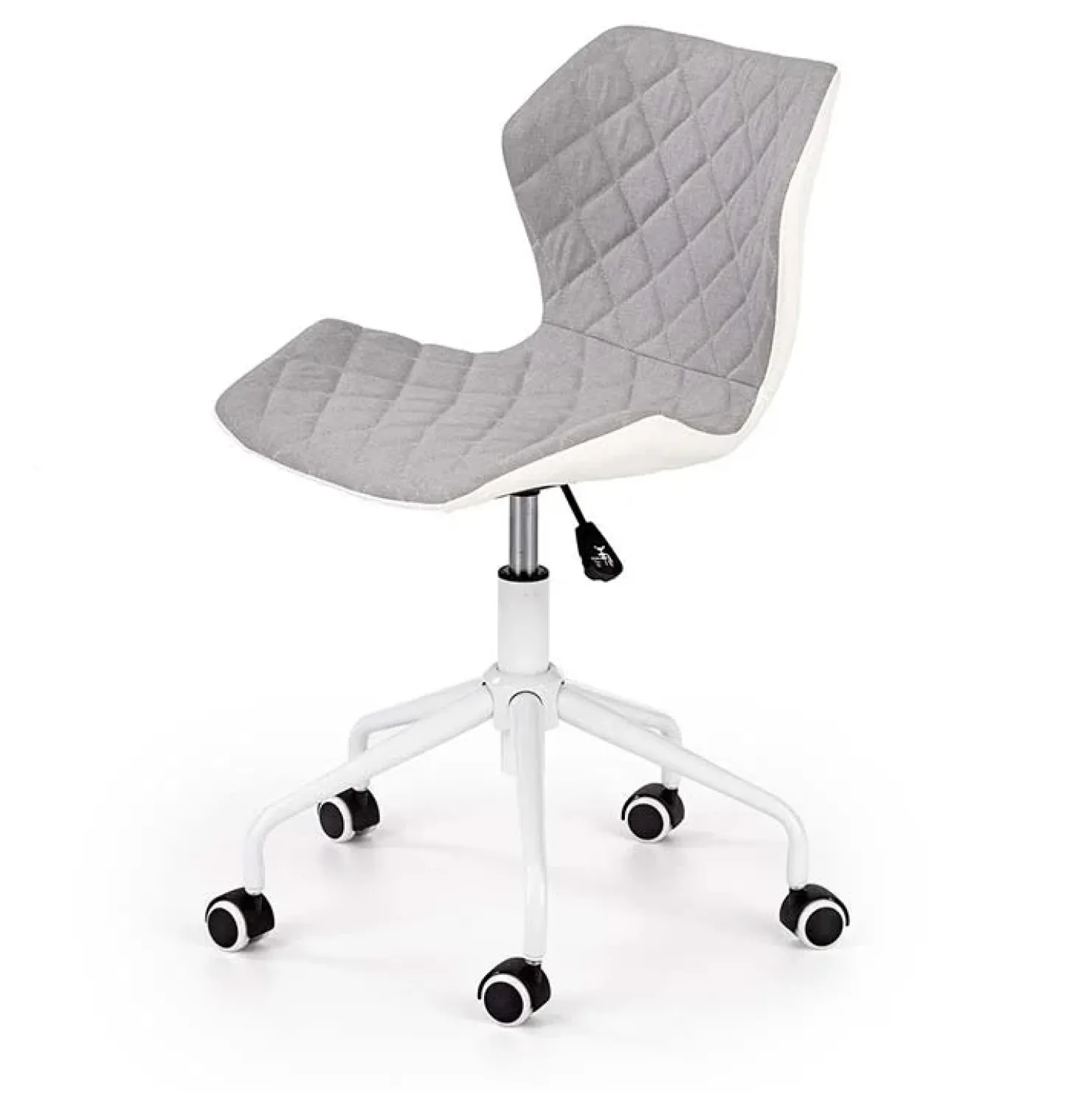 Garnero Arredamenti Sedia per scrivania ragazzi con ruote in tessuto ecopelle bianco Bilbao Grigio Sale