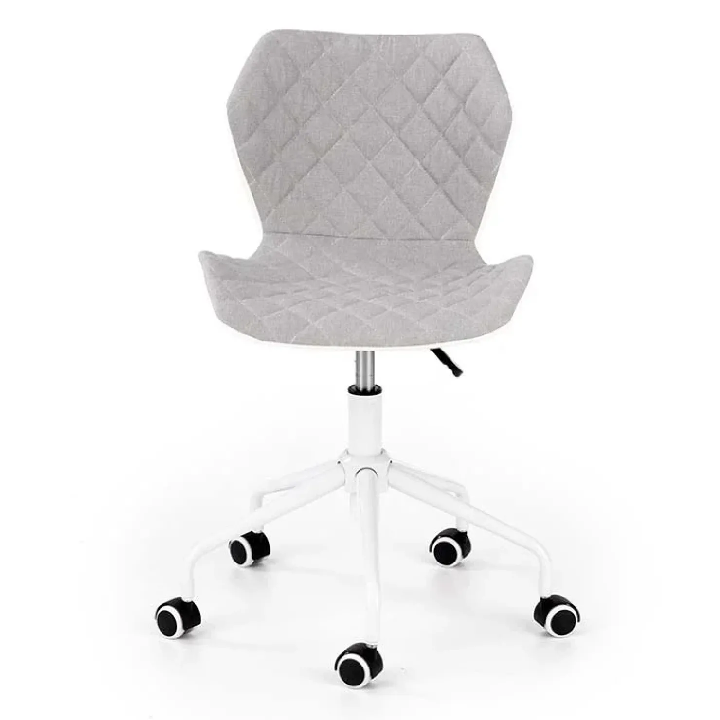 Garnero Arredamenti Sedia per scrivania ragazzi con ruote in tessuto ecopelle bianco Bilbao Grigio Sale