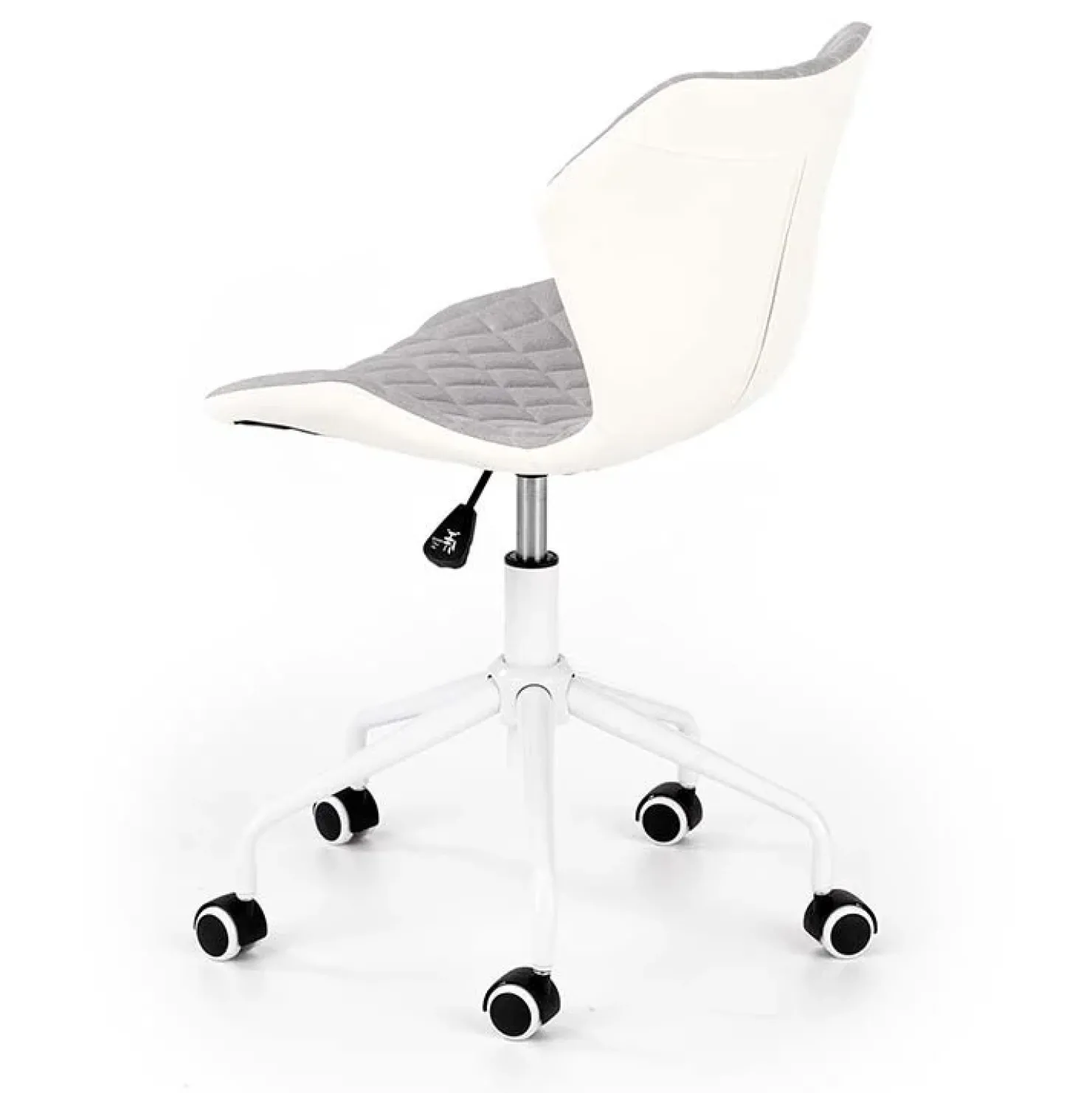 Garnero Arredamenti Sedia per scrivania ragazzi con ruote in tessuto ecopelle bianco Bilbao Grigio Sale