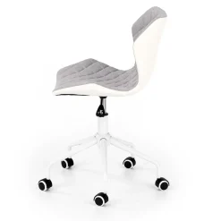 Garnero Arredamenti Sedia per scrivania ragazzi con ruote in tessuto ecopelle bianco Bilbao Grigio Sale