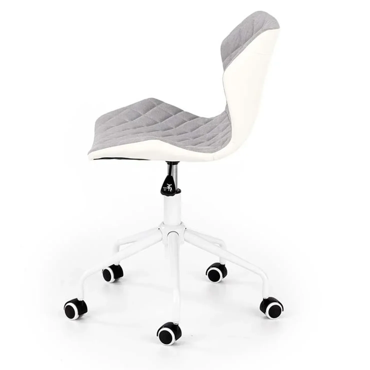 Garnero Arredamenti Sedia per scrivania ragazzi con ruote in tessuto ecopelle bianco Bilbao Grigio Sale