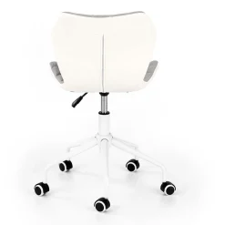 Garnero Arredamenti Sedia per scrivania ragazzi con ruote in tessuto ecopelle bianco Bilbao Grigio Sale