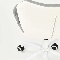 Garnero Arredamenti Sedia per scrivania ragazzi con ruote in tessuto ecopelle bianco Bilbao Grigio Sale