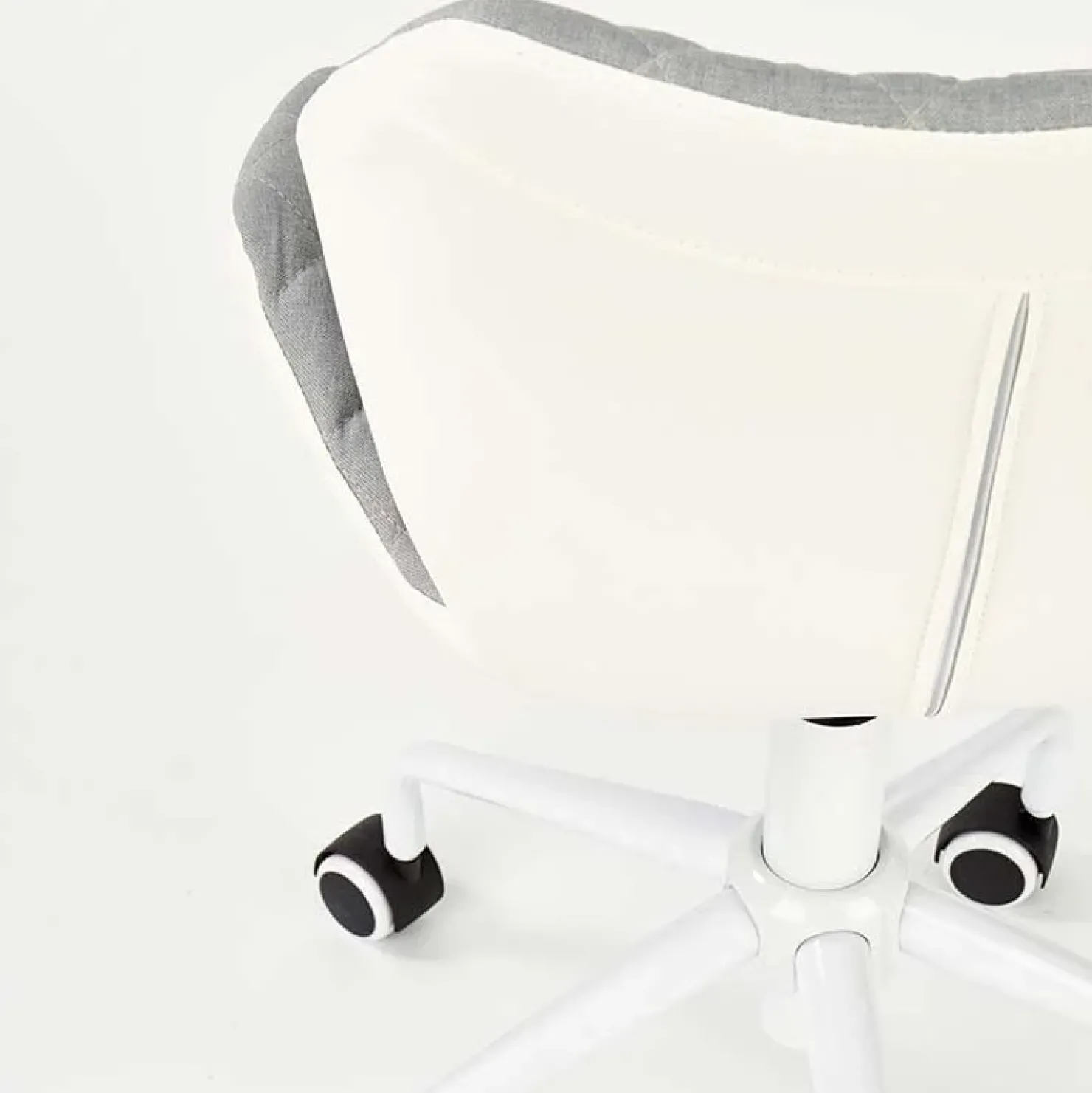 Garnero Arredamenti Sedia per scrivania ragazzi con ruote in tessuto ecopelle bianco Bilbao Grigio Sale