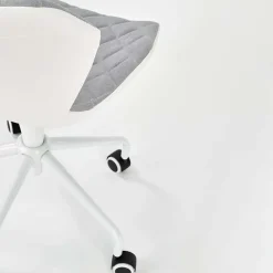 Garnero Arredamenti Sedia per scrivania ragazzi con ruote in tessuto ecopelle bianco Bilbao Grigio Sale