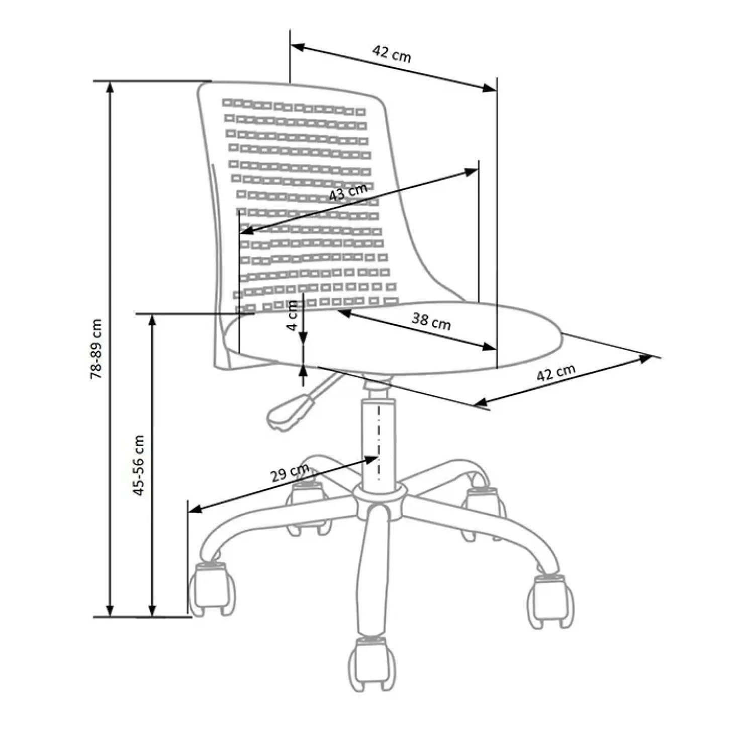 Garnero Arredamenti Sedia per scrivania ragazzi con ruote in polipropilene Ciclope Rosa Online