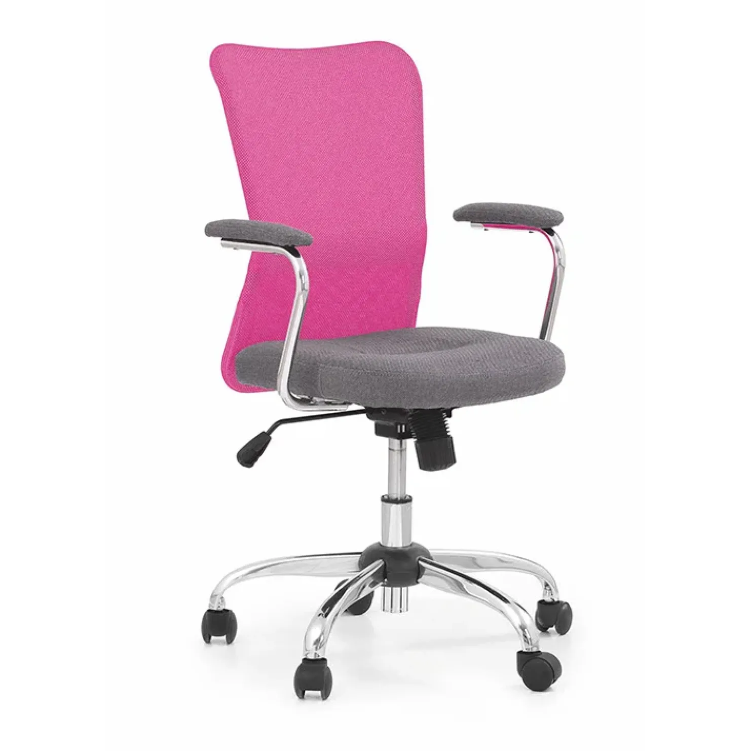 Garnero Arredamenti Sedia per scrivania ragazzi girevole in tessuto fucsia nero Tuck Rosa New