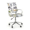 Garnero Arredamenti Sedia per scrivania ragazzi in ecopelle bianca con grafica Parigi