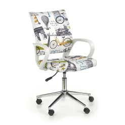 Garnero Arredamenti Sedia per scrivania ragazzi in ecopelle bianca con grafica Parigi