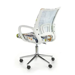 Garnero Arredamenti Sedia per scrivania ragazzi in ecopelle bianca con grafica Parigi