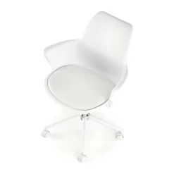 Garnero Arredamenti Sedia per scrivania ragazzi girevole in ecopelle bianca Platone Bianco Hot