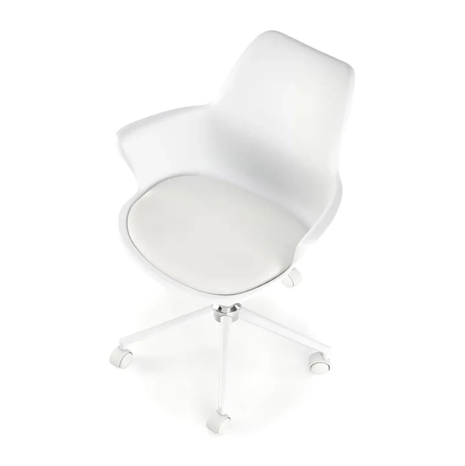 Garnero Arredamenti Sedia per scrivania ragazzi girevole in ecopelle bianca Platone Bianco Hot