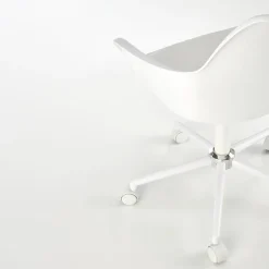 Garnero Arredamenti Sedia per scrivania ragazzi girevole in ecopelle bianca Platone Bianco Hot