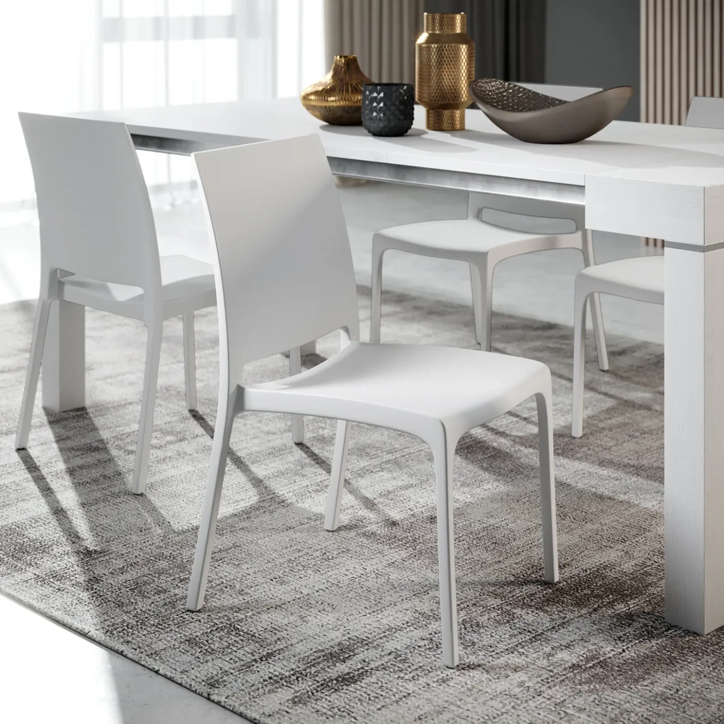 Garnero Arredamenti Sedia polipropilene impilabile Tape bianca Gihome® Bianco Online