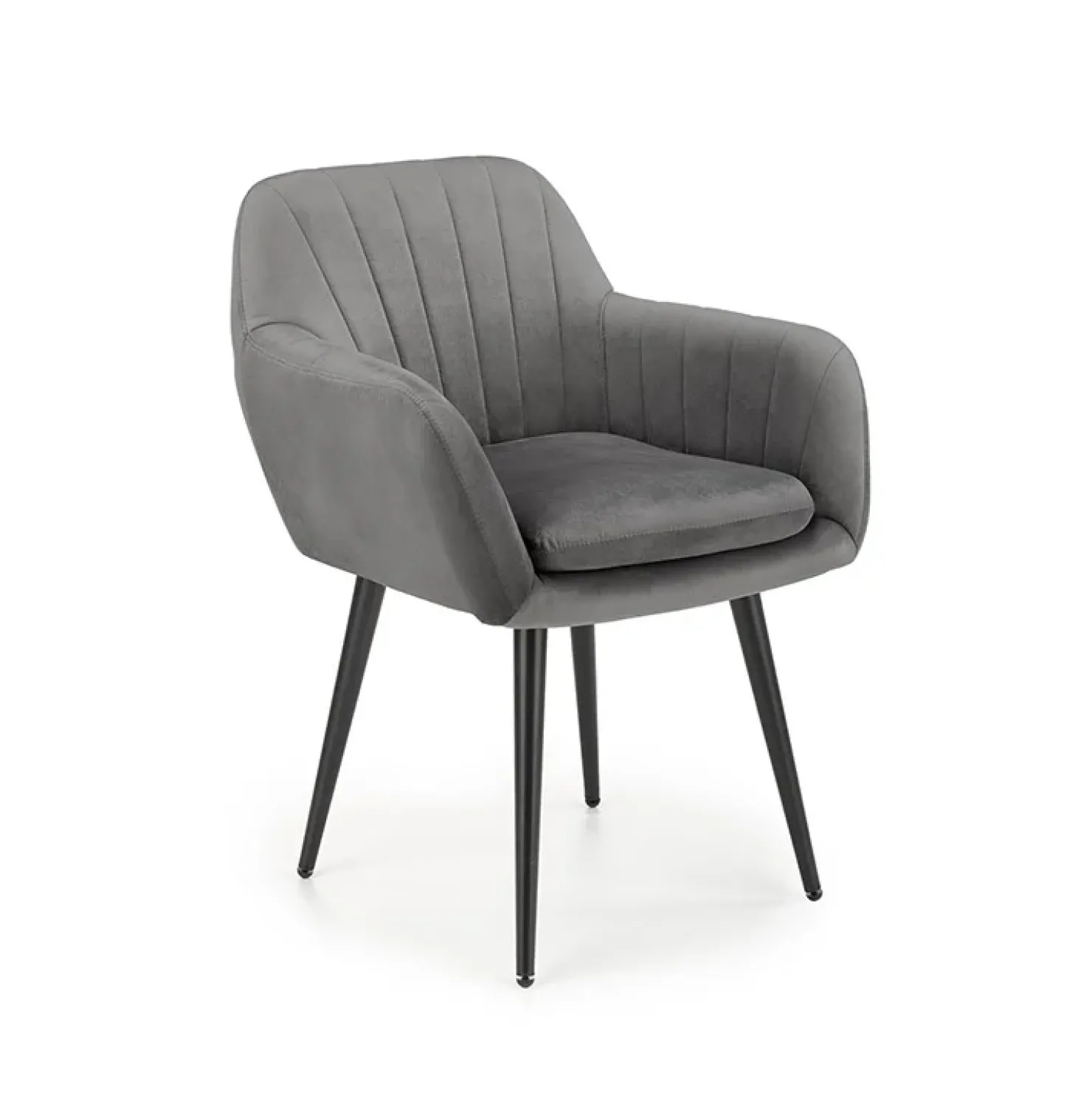 Garnero Arredamenti Sedia sala da pranzo con braccioli in tessuto velluto scuro Slash Grigio Hot
