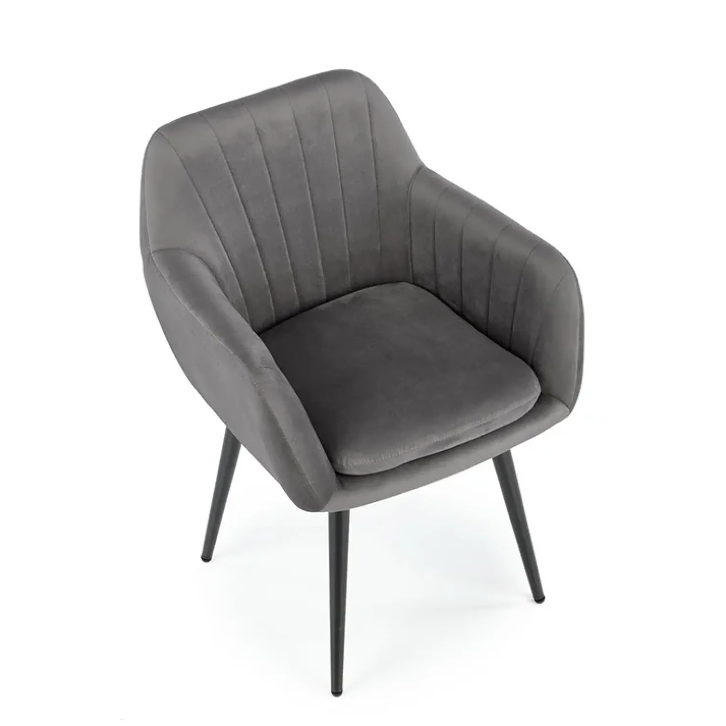 Garnero Arredamenti Sedia sala da pranzo con braccioli in tessuto velluto scuro Slash Grigio Hot