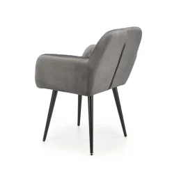 Garnero Arredamenti Sedia sala da pranzo con braccioli in tessuto velluto scuro Slash Grigio Hot