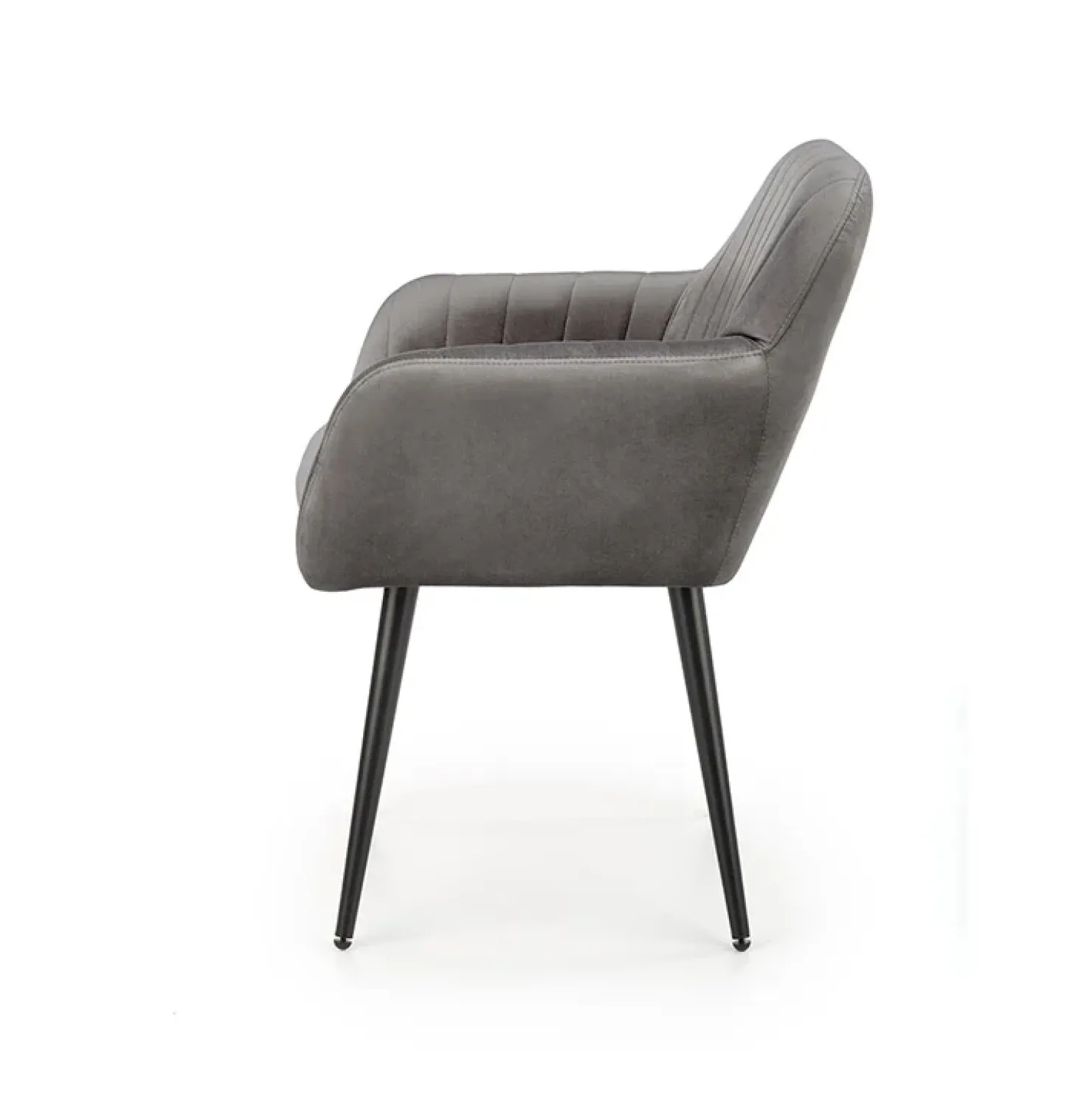 Garnero Arredamenti Sedia sala da pranzo con braccioli in tessuto velluto scuro Slash Grigio Hot