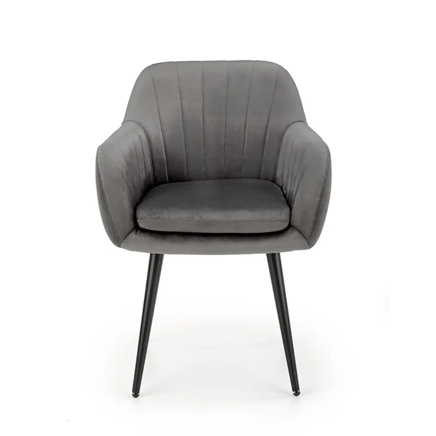 Garnero Arredamenti Sedia sala da pranzo con braccioli in tessuto velluto scuro Slash Grigio Hot