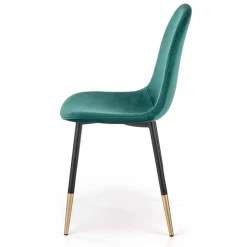 Garnero Arredamenti Sedia sala da pranzo imbottita in velluto acciaio oro nero Nubia Verde Hot