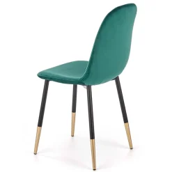 Garnero Arredamenti Sedia sala da pranzo imbottita in velluto acciaio oro nero Nubia Verde Hot