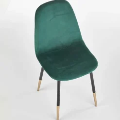 Garnero Arredamenti Sedia sala da pranzo imbottita in velluto acciaio oro nero Nubia Verde Hot