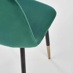 Garnero Arredamenti Sedia sala da pranzo imbottita in velluto acciaio oro nero Nubia Verde Hot